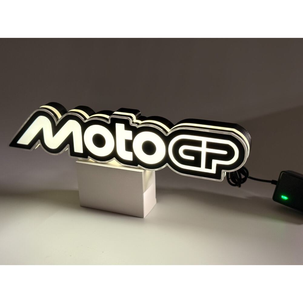 MotoGP LED 3D Lightbox Sign 11" Garage Man Cave Motorcycle Racing USB USA Made - Picture 5 of 9